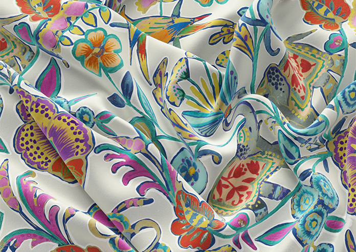 Bangalore Faux Silk, Azure Glow - Motorised Roman Blind - Image 4